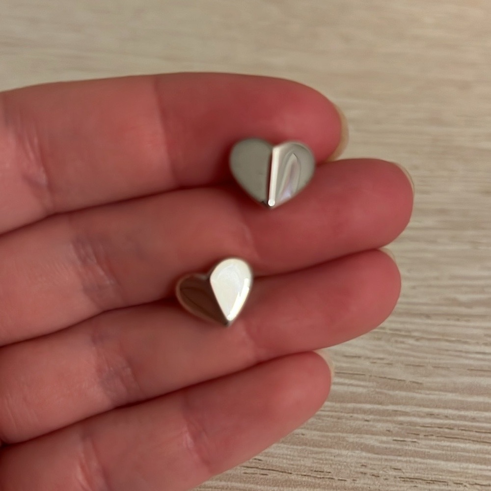 Kate Spade Silver Geometric Heart Earrings